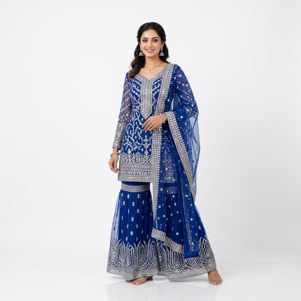 Net Sharara Suit Set