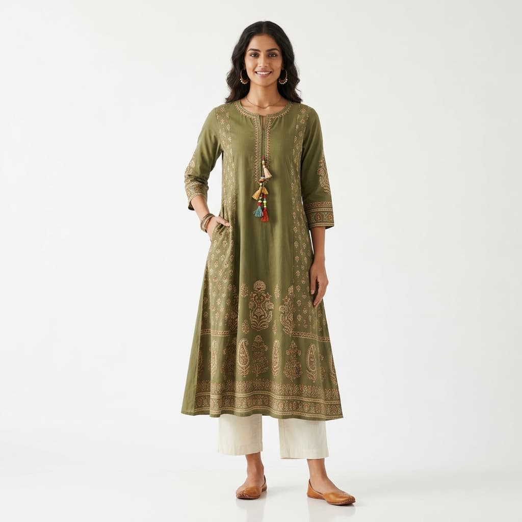 A-Line Ethnic Print Kurti